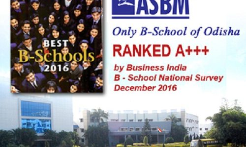 ASBM ranked A+++ by Business India National Ranking Survey, December 2016