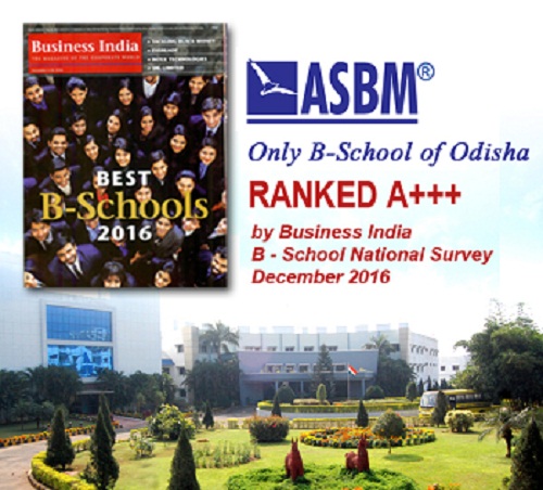 ASBM ranked A+++ by Business India National Ranking Survey, December 2016