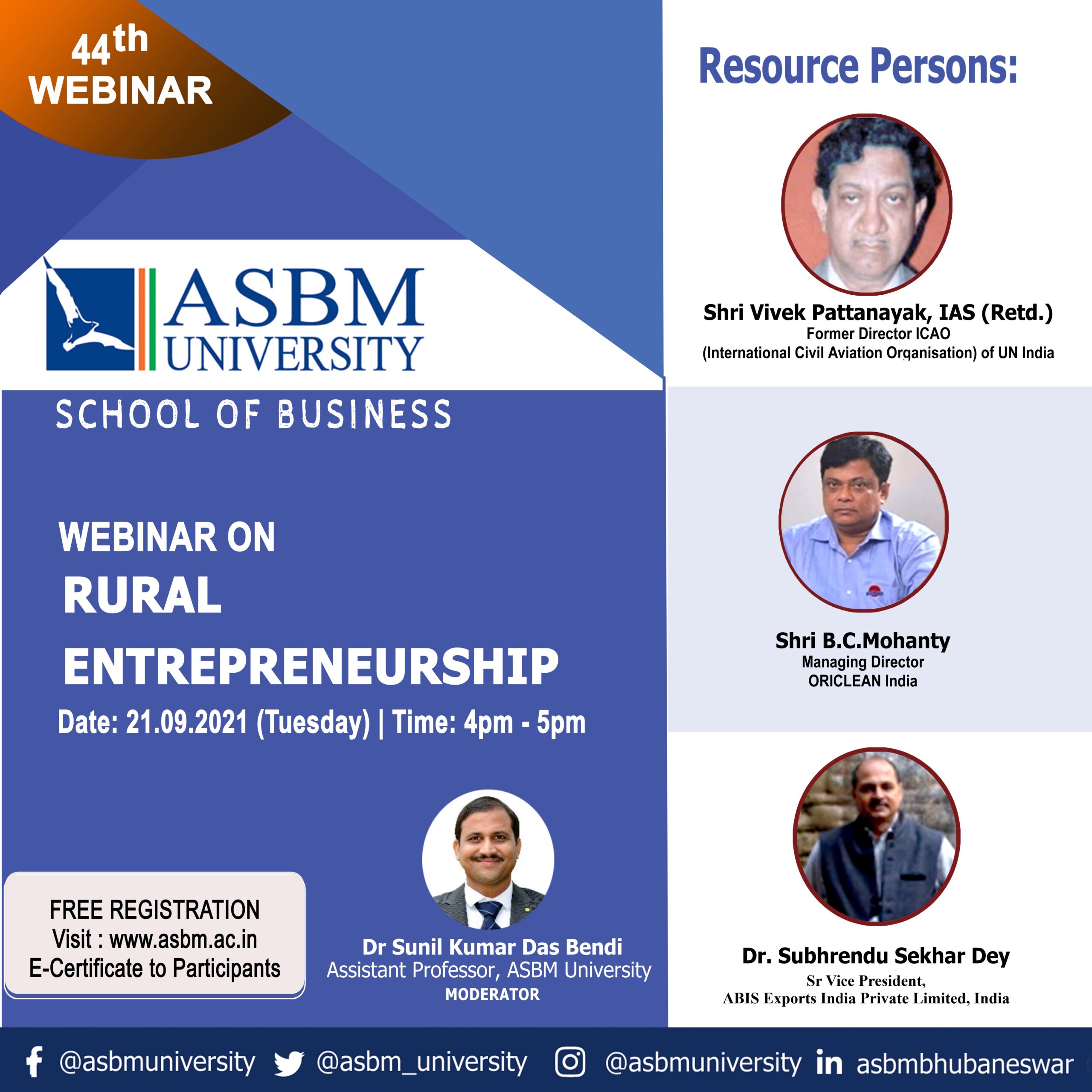 44th Webinar on “Rural Entrepreneurship”