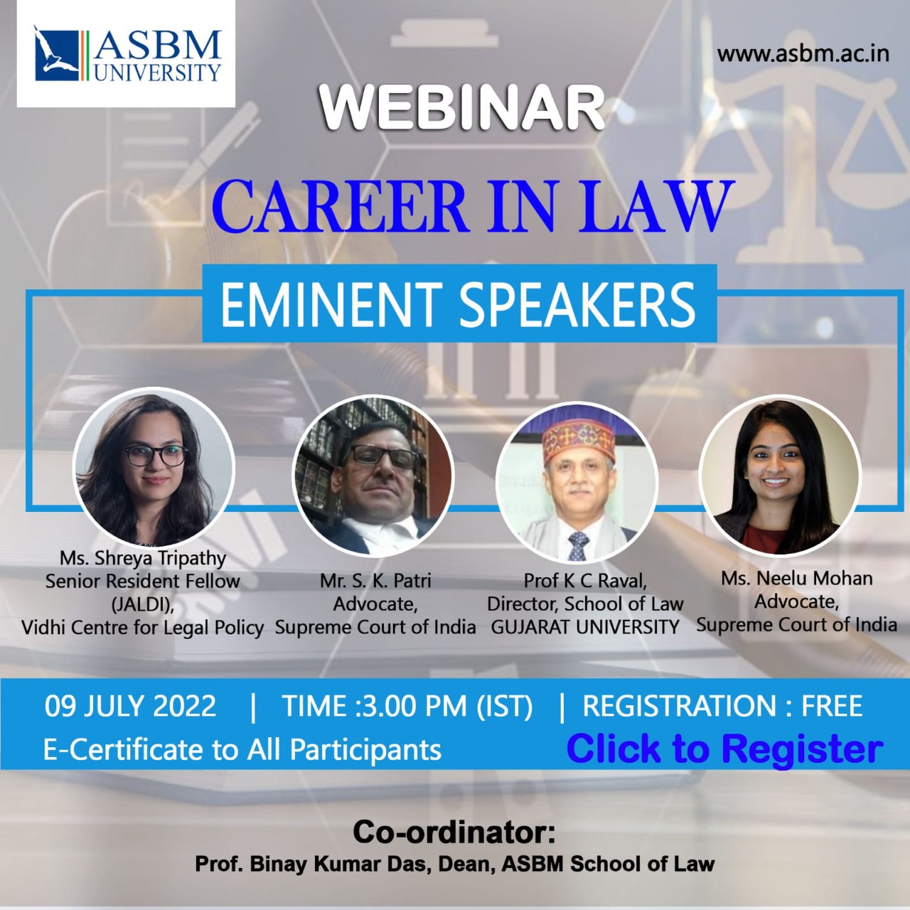 Webinar on “Career in Law”