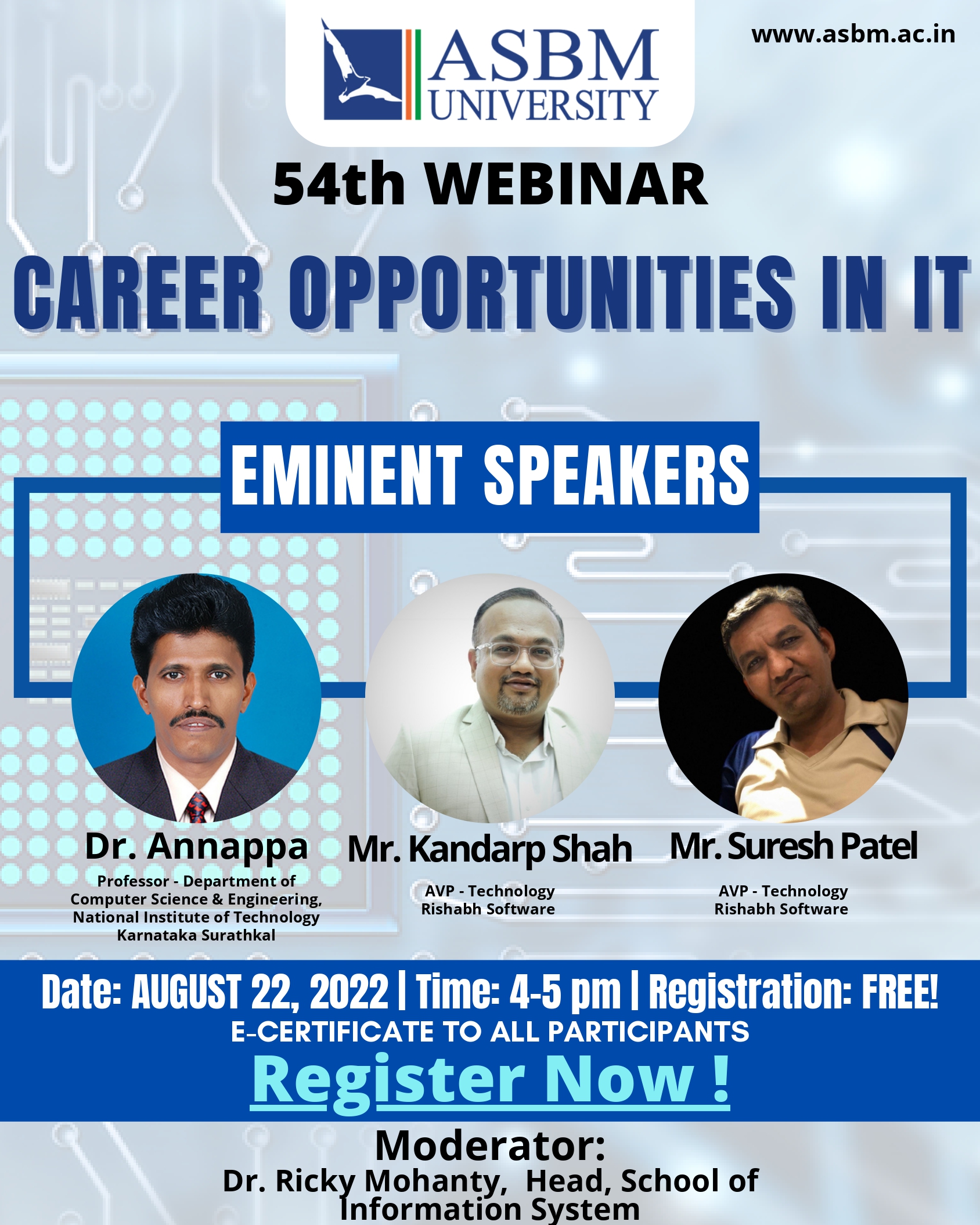 54th  webinar on “Career Opportunities in IT”