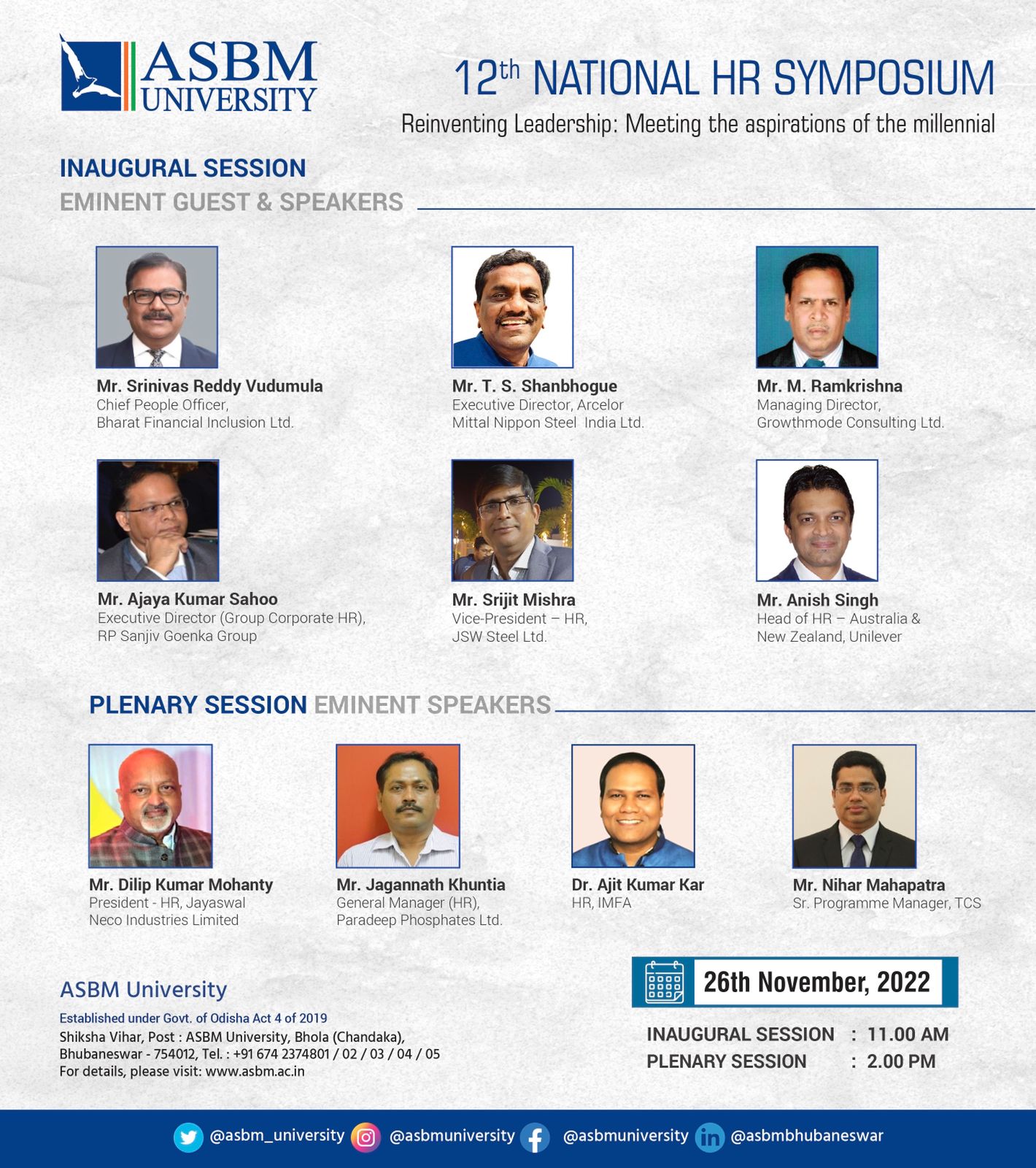 12th NATIONAL HR SYMPOSIUM Reinventing Leadership: “Meeting the aspirations of the millennial”