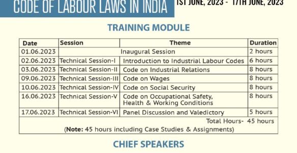 Online Certificate Programme on CODE OF LABOUR LAWS IN INDIA