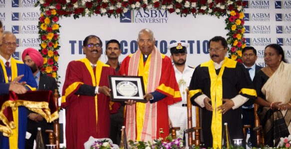 Former President of India Ram Nath Kovind and Goa Governor P A Sreedharan Pillai grace the Third Convocation of ASBM University