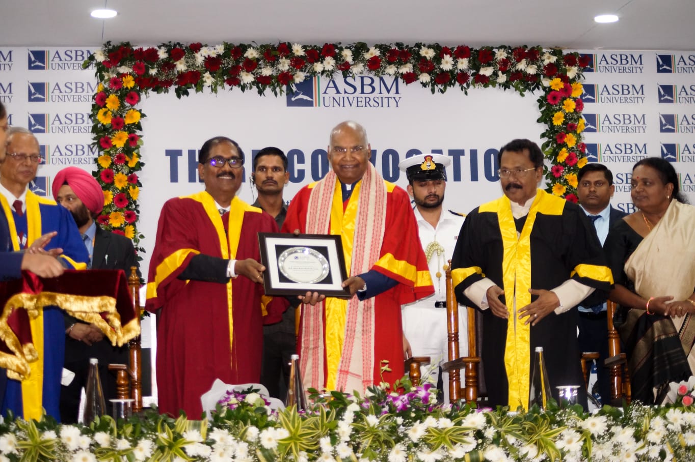 Former President of India Ram Nath Kovind and Goa Governor P A Sreedharan Pillai grace the Third Convocation of ASBM University