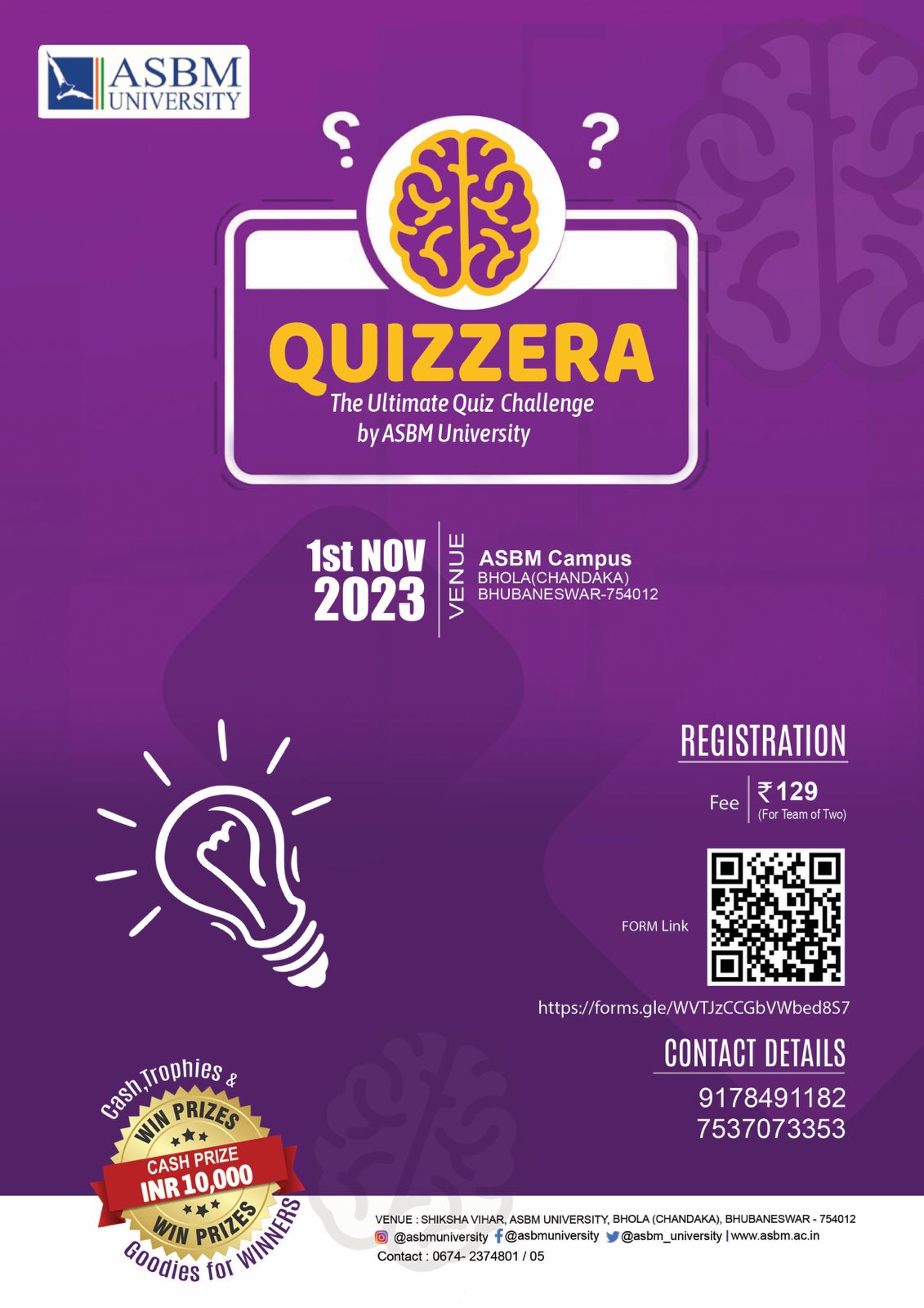 QUIZZERA – The Ultimate Quiz Challenge by ASBM UNIVERSITY