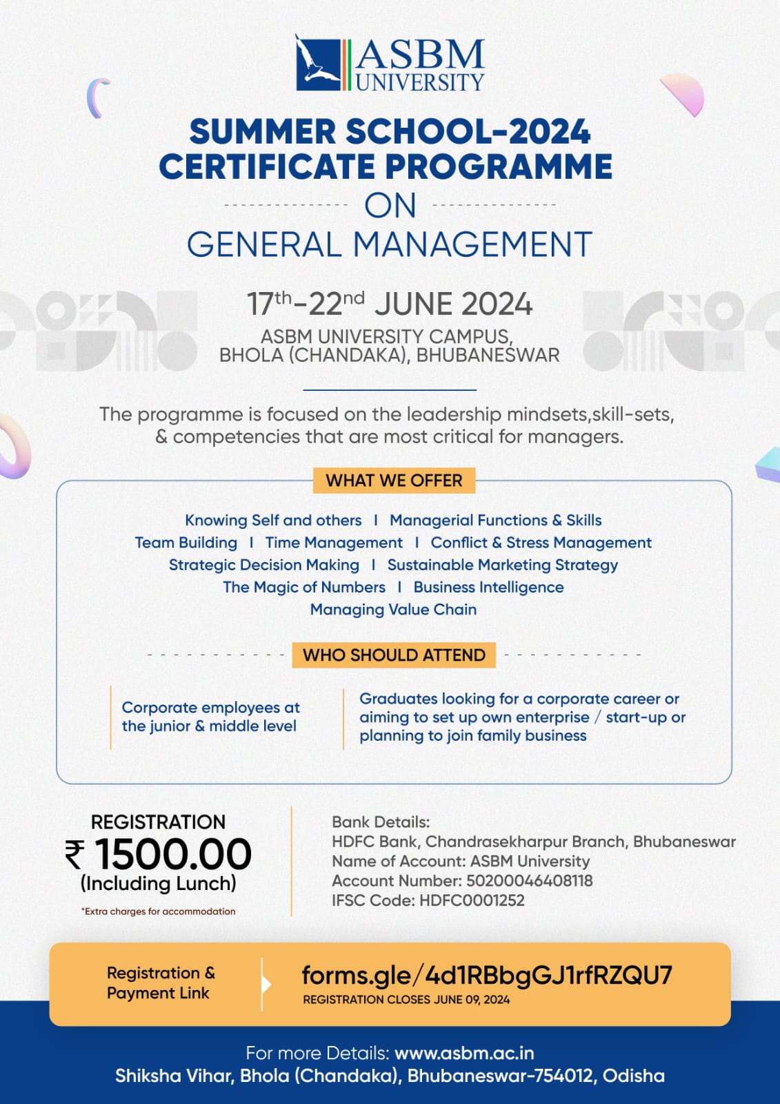 Summer School Certificate Programme 2024 on General Management
